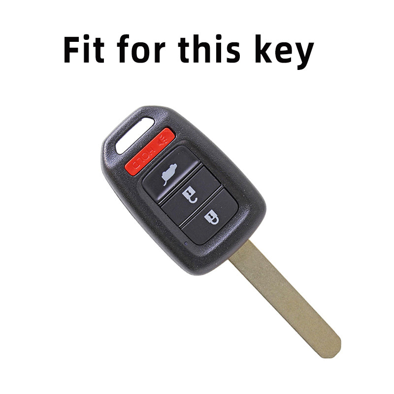 A close-up view of a black TPU car key fob with a key blade, showing the fit for a key.
