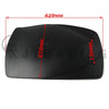 Black durable plastic fender for go-kart and ATV with dimensions marked.