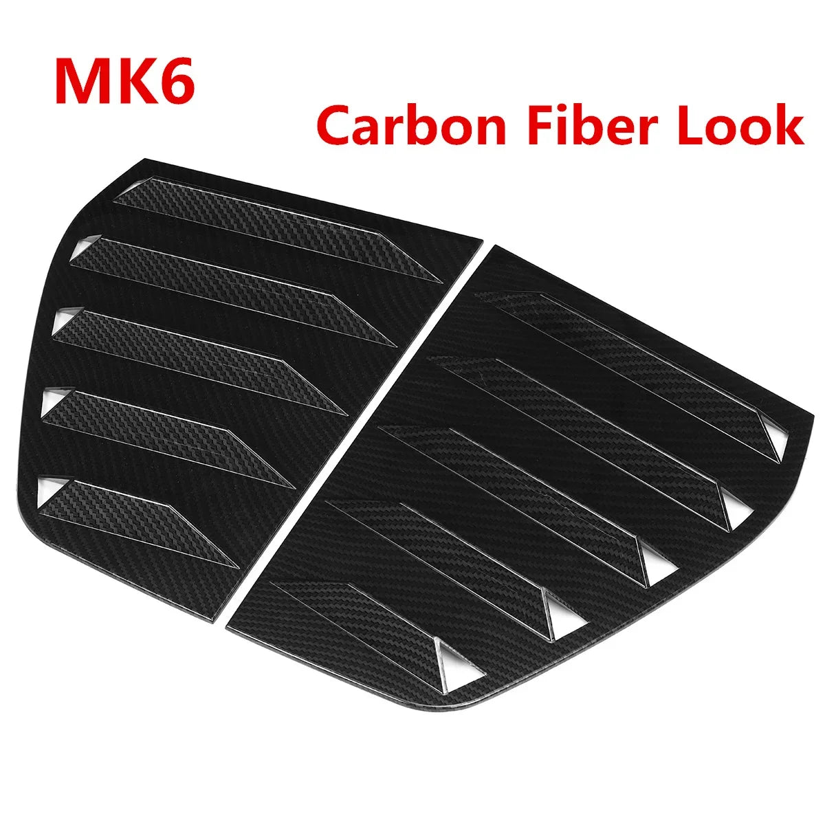 MK6 carbon fiber look rear window louver shutter trim for VW Golf