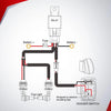 Diagram showing a heavy duty wiring harness kit connecting a battery to a relay and an output for fog lights via a rocker swi