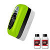A bright lime green and black windshield cleaning brush set with a white handle.