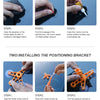 Instructions for repairing a broken glass injection port using a kit and positioning bracket.