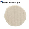 Zwei beige, schwere Polier-Schaumstoff-Bufferpads in kreisförmiger Ansicht.