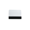 A rectangular felt squeegee tool with a white top section and a black bottom section.