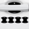 Un juego de pegatinas protectoras negras para manijas de puertas de coche, con el logo de Peugeot.