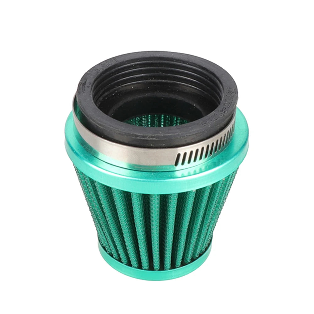 Kit d'induction de filtre à air universel pour moto, corps bleu sarcelle et élément filtre noir.