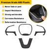 Set of black ABS plastic steering wheel trim covers for Dodge and Jeep vehicles