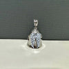 Silver angel guardian riding bell featuring detailed wings for motorcycles and bicycles