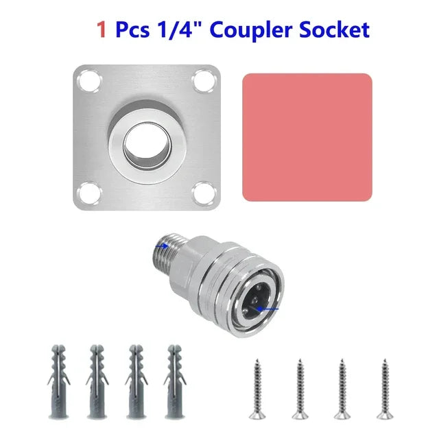 Ensemble de raccords de 1/4 de pouce et d'adaptateurs en acier inoxydable pour le stockage du canon à mousse.