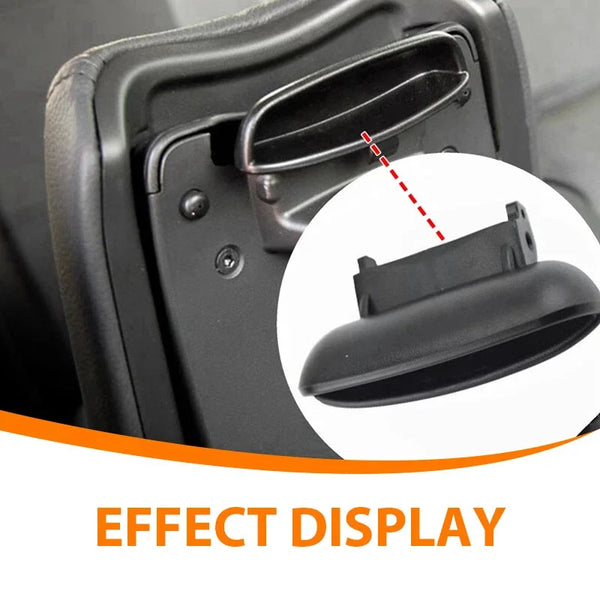 Close-up view of a black center console latch mechanism for a Honda Civic, highlighting the effect display area.