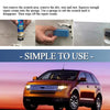 A hand is applying a repair cream to a scratch using a sponge and then wiping it off.