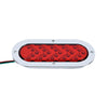 A rectangular red LED tail light assembly with a chrome housing and mounting screws.