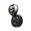 A shiny metal engine start lever decoration with the words Engine Start Stop engraved on it.