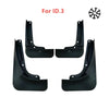 Set of black ABS mud flaps for VW ID.3 vehicle