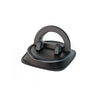 Support de téléphone pour voiture noir, rotatif à 360°, avec base circulaire et poignée courbée.