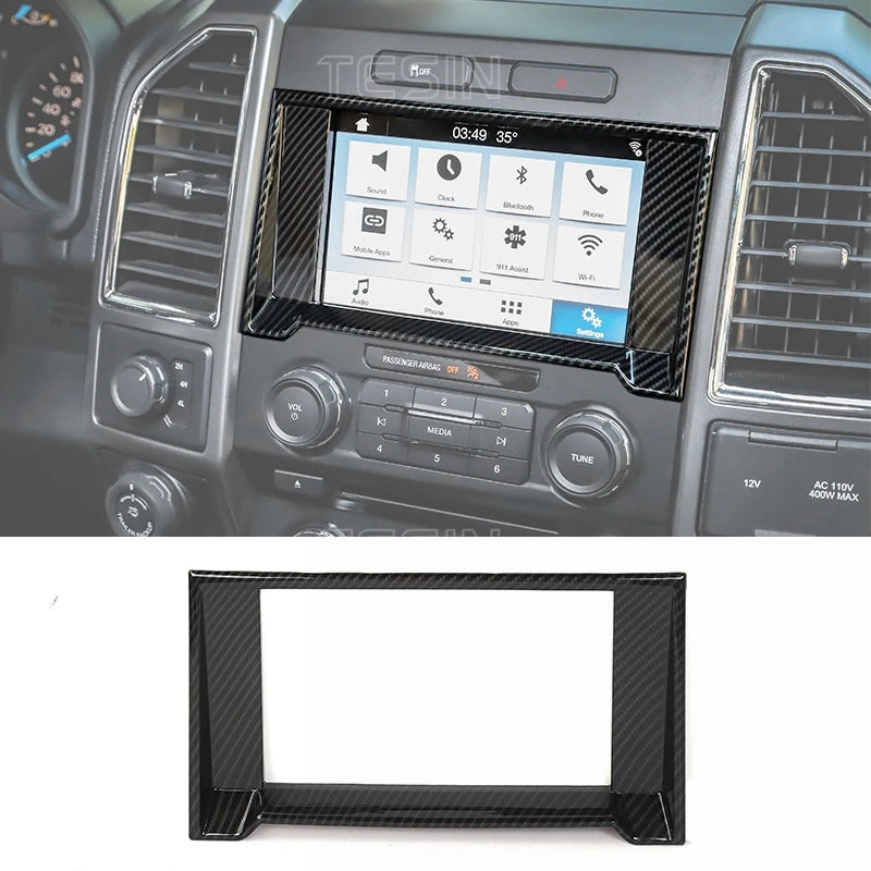 Panneau de garniture à grain de fibre de carbone pour la console centrale d'une Ford F-150