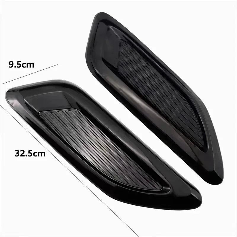 Finition de ventilation du capot de voiture noire, dimensions 9,5 cm et 32,5 cm