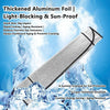 Thickened aluminum foil sun visor shown against ice, emphasizing light-blocking and sun-proof features.