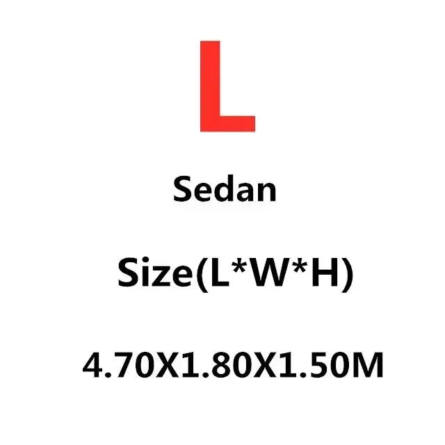 A red letter L above the word Sedan and a size specification 4.70x1.80x1.50M.