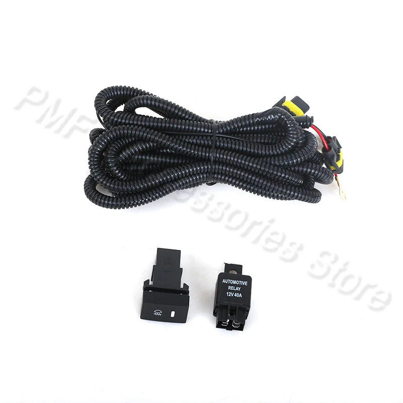 Black LED fog light kit with bumper trim for a Honda CR-V