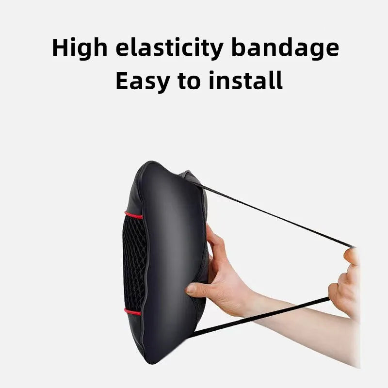 A hand is demonstrating the easy installation of a high elasticity bandage product.