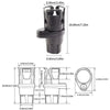 A black 2-in-1 adjustable car cup holder organizer with multiple sizes and attachments.