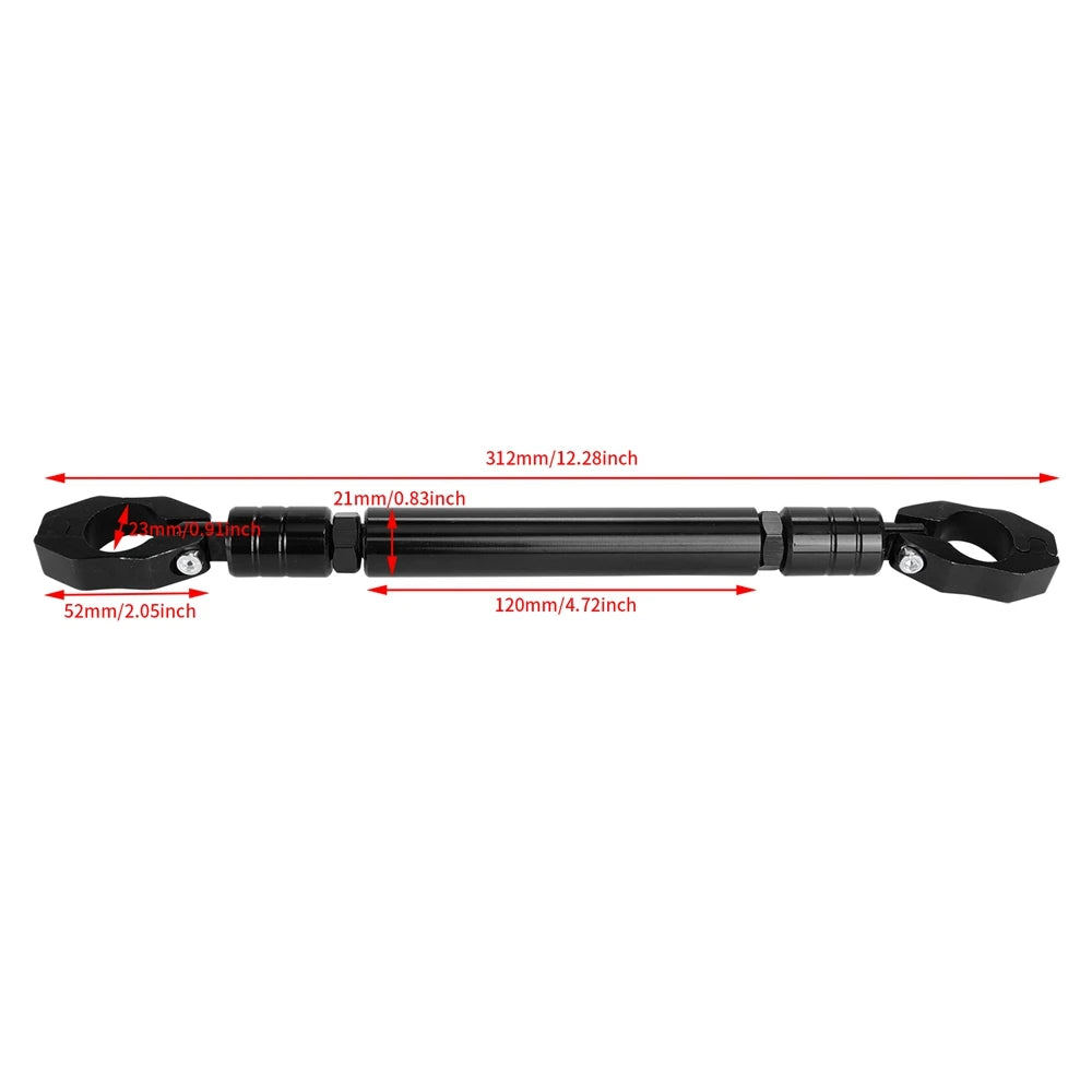 Black adjustable motorcycle handlebar grip crossbar with various length options