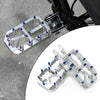 Silver replacement pegs with blue inserts for e-bike and motorcycle accessories