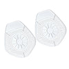 Clear protective pads for car wiper arms, showing a circular design.