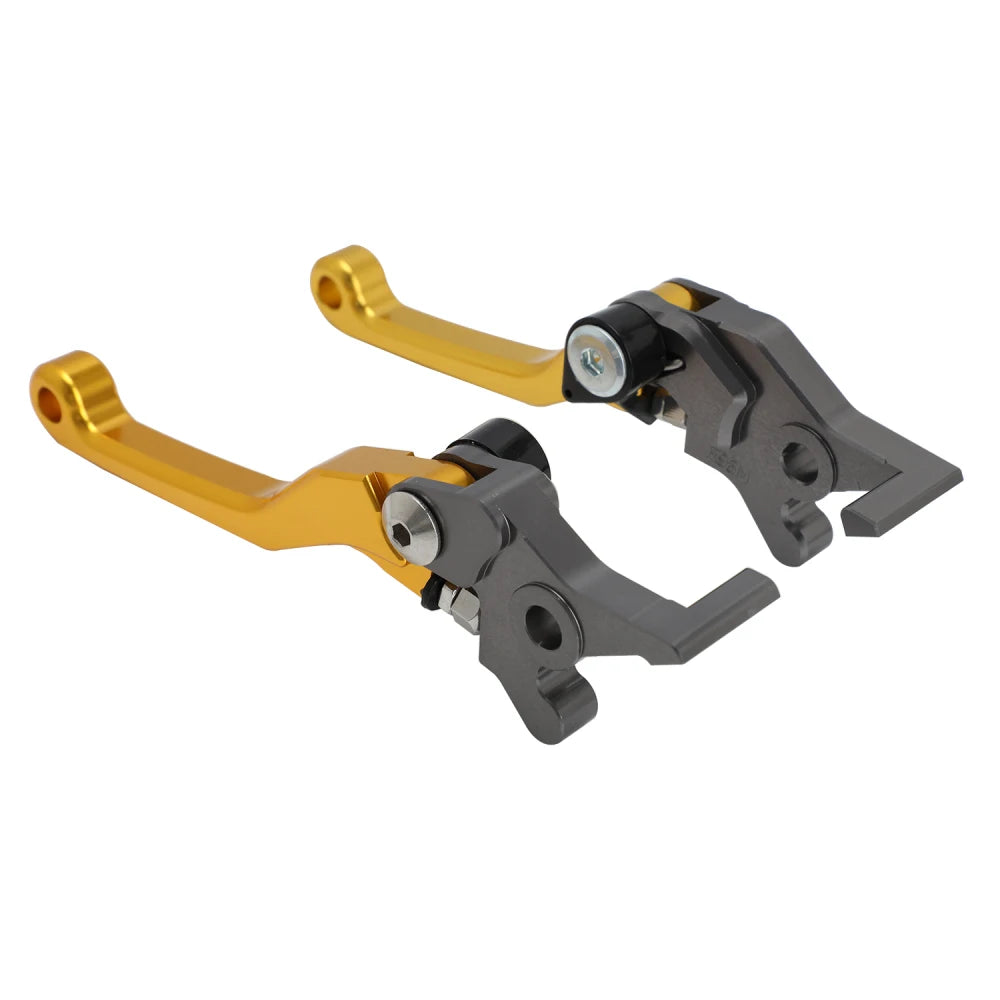 Motorcycle brake and clutch levers in gold and black for Surron Ultrabee