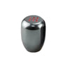 A silver universal aluminum gear shift knob with red indicator lights on top.