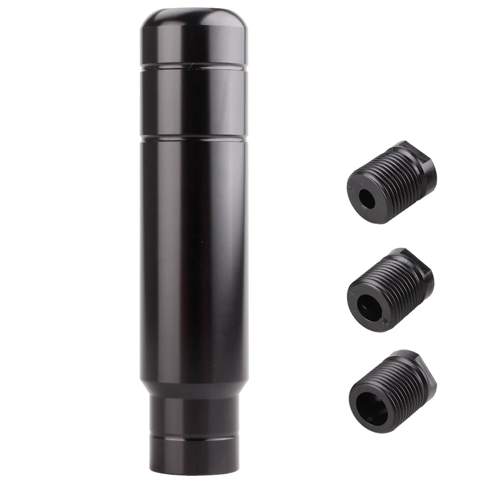 Black aluminum gear shift knob with universal fit