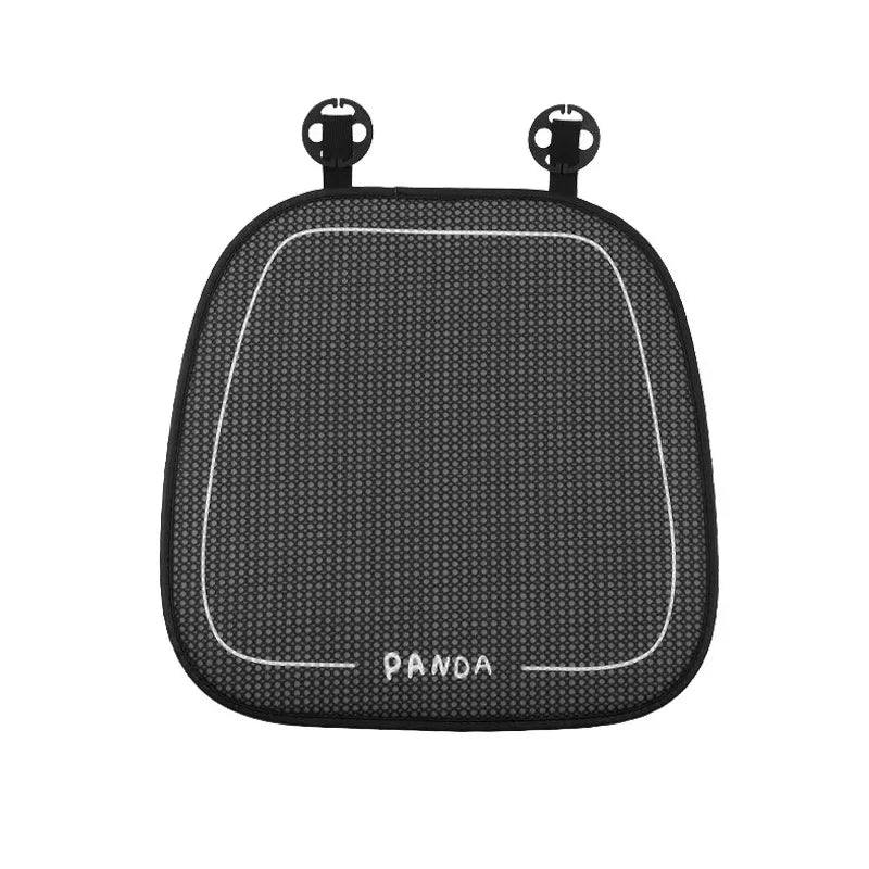 Black padded car seat cushion set with attached straps
