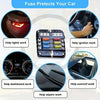 Assortment kit of various car fuses with multiple colored connectors designed to help various car functions work