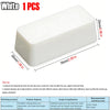 White 1 piece polishing wax bar with dimensions 35mm x 76mm and a 25mm height.