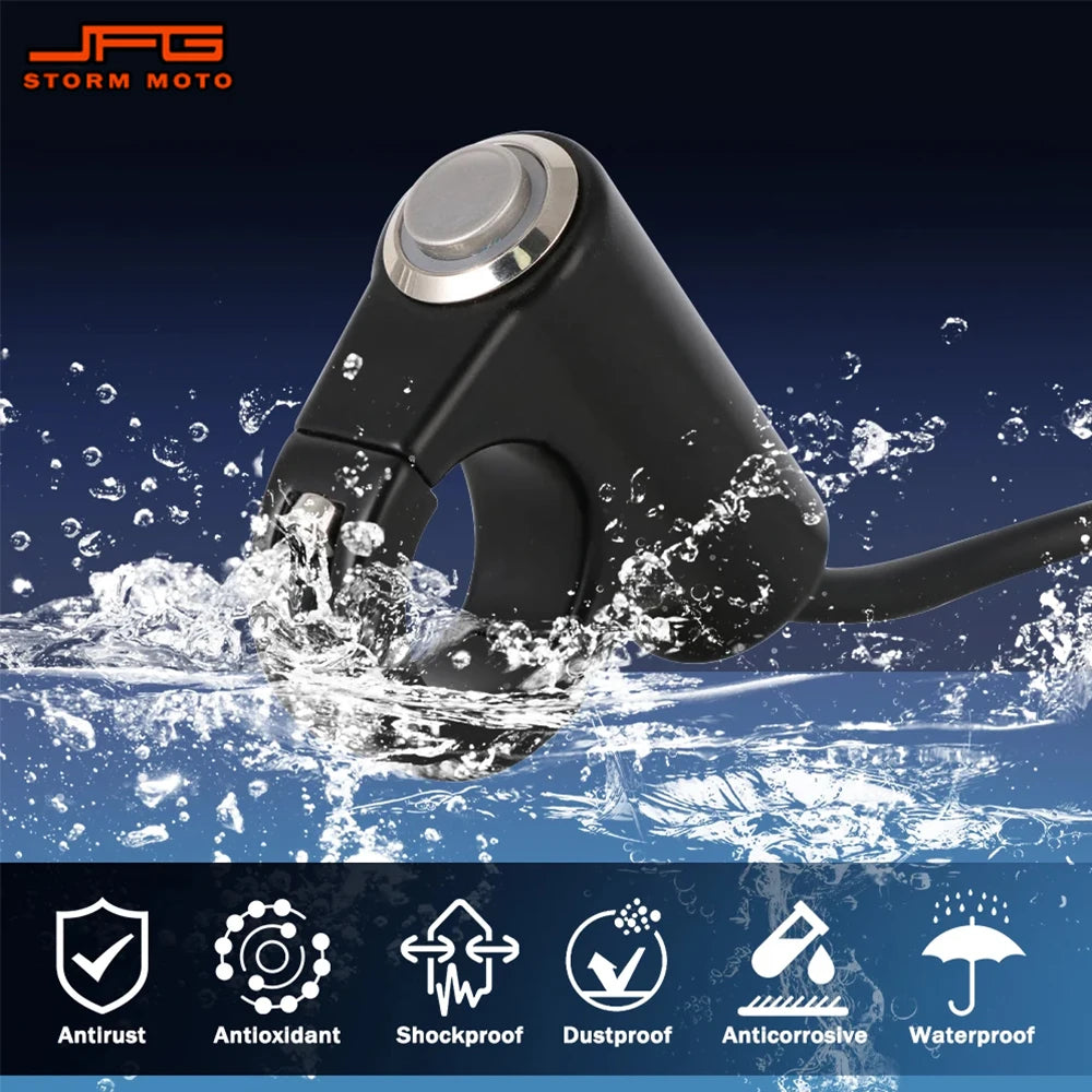 Black plug and play headlight kill switch device being tested in water to show its waterproof and anti-corrosive features.