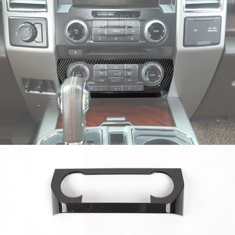 Finition de console centrale en fibre de carbone pour Ford F-150