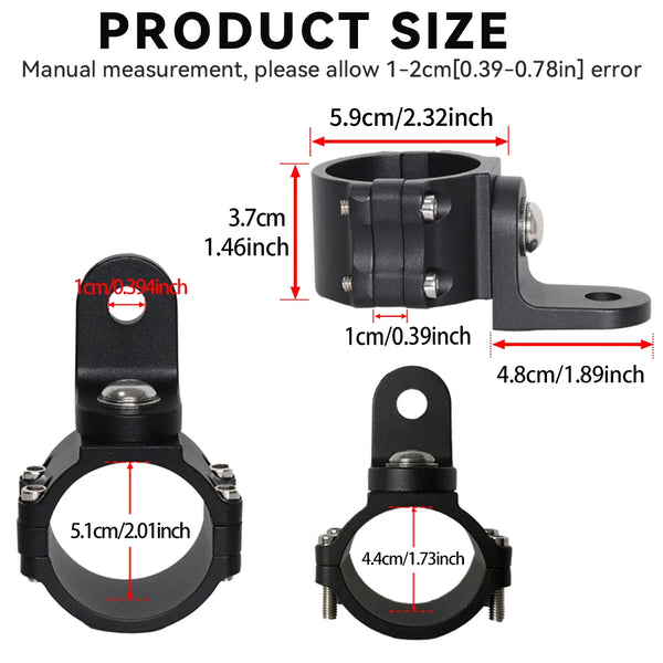 Soporte de luz látigo LED negro para UTV con varias opciones de tamaño y hardware de montaje.
