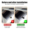 Before and after installation comparison showing the corrosion resistance of aluminum tire valve caps.
