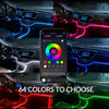 Anzeige mit 64 Farben zur Auswahl für 18-in-1 RGB Ambient LED-Streifen für die Auto-Innenausstattung.