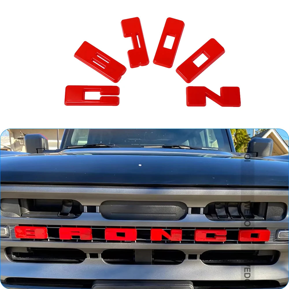 Cachettes de lettres rouges pour véhicule Ford Bronco
