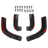 Set of black mud flaps for Chevrolet Silverado 1500, including mounting hardware and various flap styles.