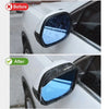 Before and after comparison of a car side mirror rain deflector set installation