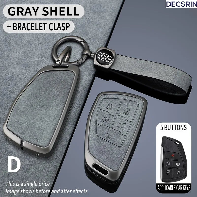 Gray shell bracelet clasp car key case cover showing before and after effects