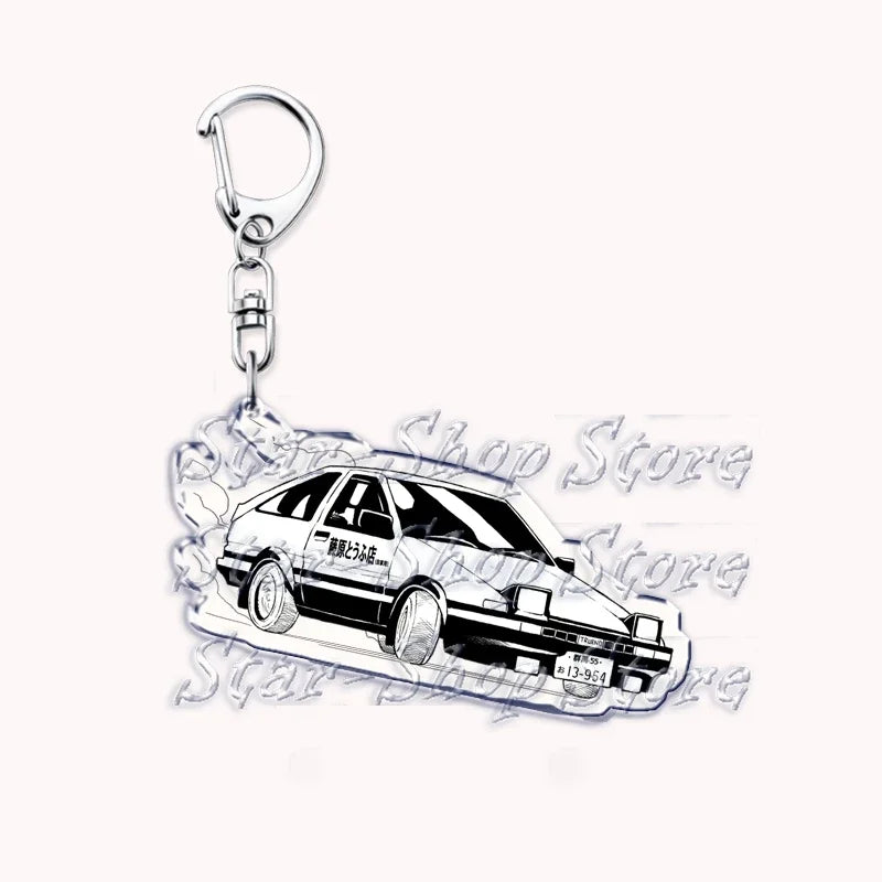 Silver acrylic keychain featuring a silhouette of an off-road truck.