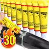 Kit de colle pour réparation de tubes avec plusieurs tubes de colle en caoutchouc jaune et un applicateur noir.