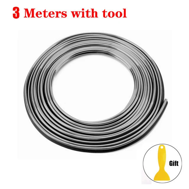 Roll of 3 meters of universal car moulding trim strips with a tool