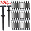 A set of 100 black durable self-locking nylon cable ties.