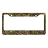 A rectangular license plate cover featuring a camouflage pattern.
