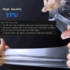 A hand is installing or handling a clear TPU soft film, which is an invisible paint protection film.